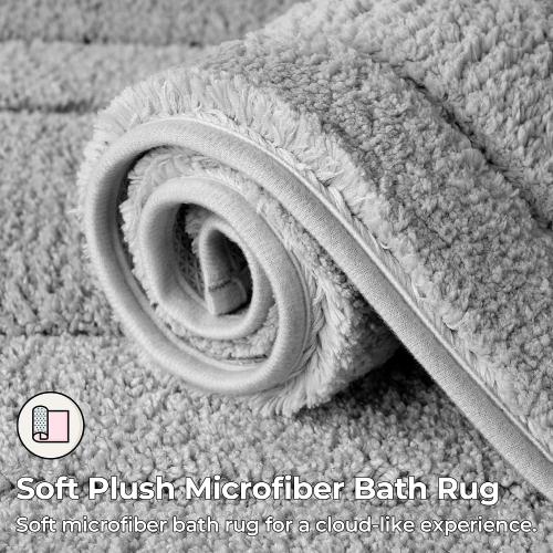 GRANNY SAYS Gray Bathroom Rugs, Bath Mats for Bathroom Non-Slip, Super Soft and Water Absorbent, Microfiber Bath Rugs, Machine Wash Dry, Bath Rugs for Floor, Tub and Shower, 16 x 24
