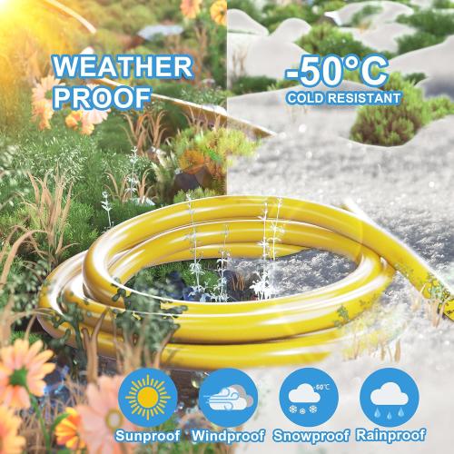 HUANCHAIN 12/3 Gauge Heavy Duty Outdoor Extension Cord 100 ft Waterproof with Lighted end, Flexible Cold-Resistant 3 Prong Electric Cord Outside, 15Amp 1875W 12AWG SJTW, Yellow, ETL