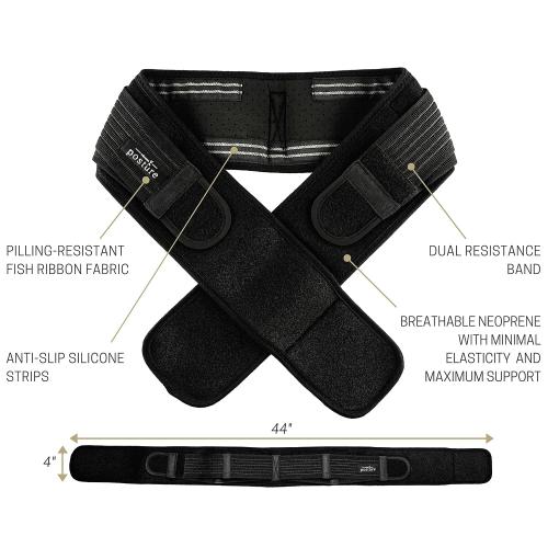 Vriksasana Posture Sacroiliac Hip Belt for Women and Men That Alleviates Sciatic, Pelvic, Lower Back, Leg and Sacral Nerve Pain Caused by Si Joint Dysfunction| Trochanter Brace (Regular, Black)