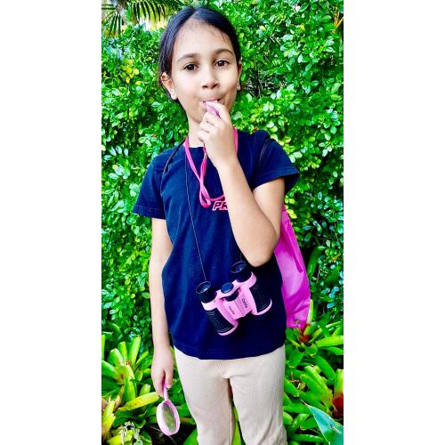 Adventure Kidz - Outdoor Exploration Kit, Children’s Toy Binoculars with Case, Flashlight, Compass, Fox Whistle, Magnifying Glass, Backpack. Great Gift Set for STEM, Pretend Play. Age 3