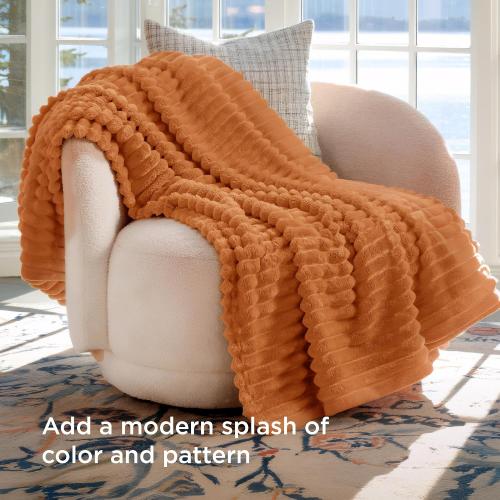 Bedsure GentleSoft Burnt Orange Twin XL Blanket for Bed - Cozy Soft Fall Blankets for Women, Cute Small Fleece Throws for Girls, Birthday Gifts for Women, 66x90 Inches