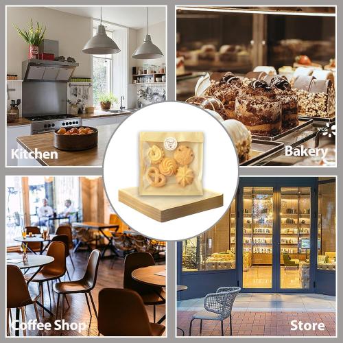 100 PCS Cookie Packaging Bags with Seal, JINLIFA 5.7x6.5 Inch Baked Goods Packaging with Window, Heat Sealable & Grease Resistant Individual Cookie Bags Sleeves for Brownie, Donut, Treat, Cake Scone