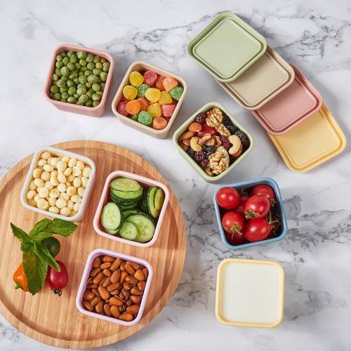 ISSEVE 8Pack 6oz Silicone Snack Containers for Kids with Lids, Reusable