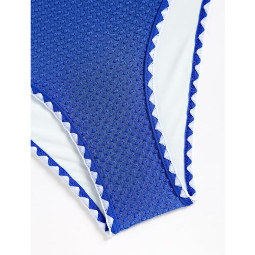 SOXE XL ...ZAFUL Women's High Cut Bandeau Bikini Set Strapless Solid Color 2 Pieces Bathing Suit Swimsuit