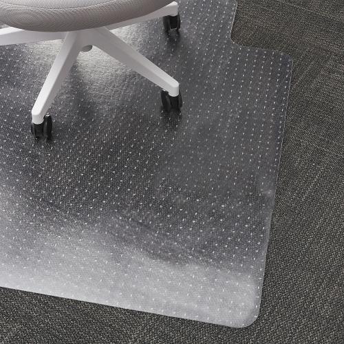 Staples Office Chair Mat, Clear Floor Mats with Lip, Flat-Pile Carpets, Extended Under-Desk Coverage, Smooth Glide