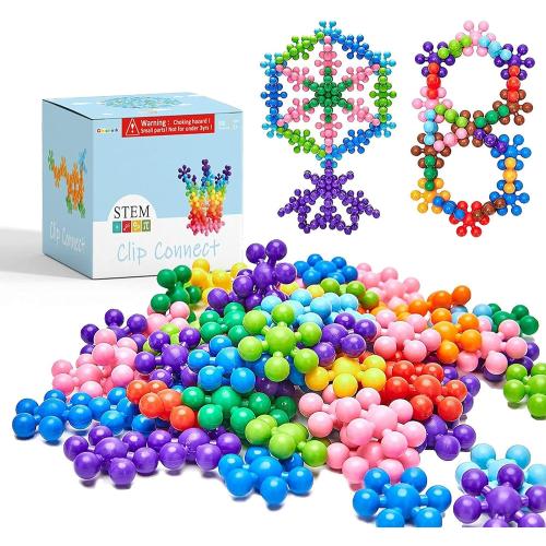 Clip Connect 100 Pieces | Diameter 1.5, Interlocking Solid Plastic Building Blocks Set Early STEM Educational Toy for Preschool Kids Boys and Girls, Promotes Fine Motor Skills & Sensory Development