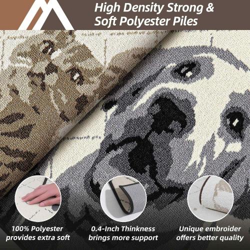 COSY HOMEER Dog Door Mat 32x48 Dirt Trapper Entryway Rugs Absorbent Funny Welcome Mat Washable Non Slip Entry Rugs,Grey