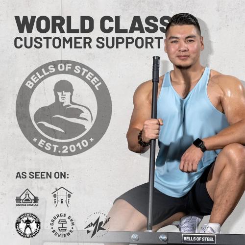 Bells of Steel Deadlift Jack 2.0 Premium Barbell Jack | Long Handle Deadlift Bar Jack | Bar Jack Durable Nylon Rollers for Easier Bar Centering | Protective UHMW Deadlift Stand, 800lb Capacity