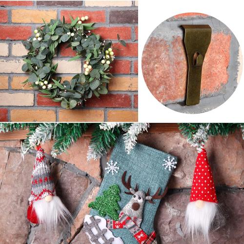 Ripeng 16 Pieces Brick Wall Clips and Hooks for Hanging Outdoors No Drill, Brick Hangers Fit 2-1/4 to 2-3/8 Inch Hooks to Hang Wall Decor, Pictures, Christmas Decorations Hangers (Bronze)