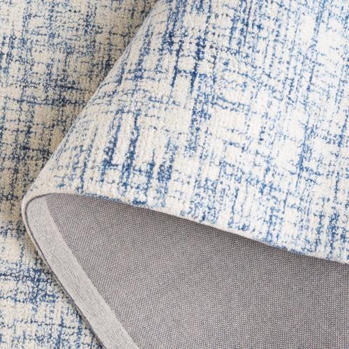 SAFAVIEH Area Rug 8x10 - Ebony Collection - Large - Blue & Ivory, Handmade Wool, Ideal for Living Room, Bedroom, Office, Dining Space (EBN350M)