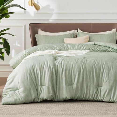 Bedsure Oversized King Comforter Set - Celadon Green Soft Bedding for All Seasons, Cationic Dyed Bed Set, 3 Pieces, 1 king Size Comforter and 2 Pillow Shams (20x26 2)