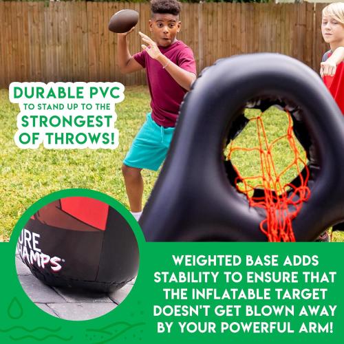 Franklin Sports Kids Football Target Toss Game - Inflatable Throwing Target Toy with Soft Mini Footballs - Fun Kids Sports Game
