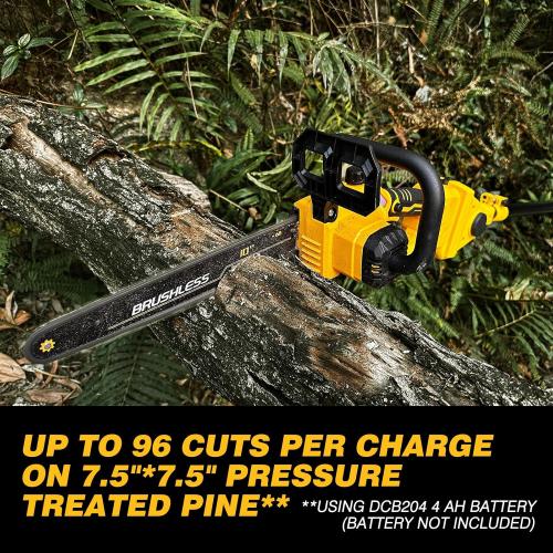 Black and Yellow 2-IN-1 Cordless 10-Inch Pole Saw And Chainsaw Compatible with Dewalt 20V MAX* Battery, Total Reach of Max 14.5ft, Electric Pole Saw for Tree Trimming Pruning (Tool Only)