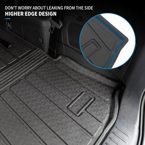 Bomely Floor Mats Compatible with 2020-2026 Toyota Highlander Cargo Liner Back Seat Cover Hybrid Fuel 2025 7 Seats Highlander Accessories (2020-2026,Floor Mats Trunk Mat with Backrest Mat)