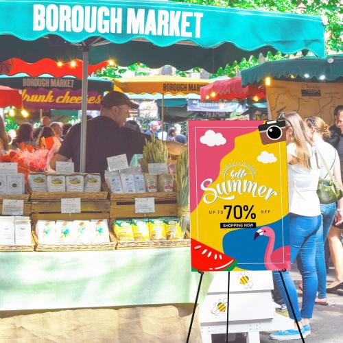 Lightweight Aluminum Telescoping Display Easel, 70 Inches, Black (4)