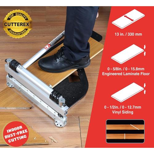 CUTTEREX 13 Vinyl Floor Cutter with wheels - Meet Multi-Angle/Length Cutting, A Flooring Tool also Cuts-Engineered Wood Floor, LVP, VCT, SPC, WPC, Long Life HSS Blade Mounted!