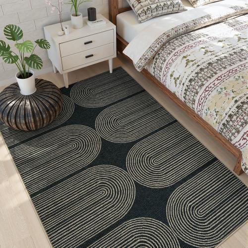 Rainbow Easy Jute Rug Washable Area Rugs for Living Room Patio Farmhouse
