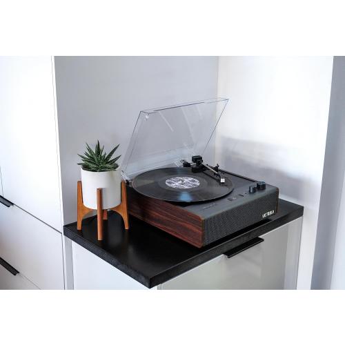 Victrola Eastwood Signature – Bluetooth Record Player – 3-Speed Turntable, Built-in Speakers, Premium MM Cartridge, Vinyl Stream for Wireless Streaming, Removable Dust Cover, (Espresso)