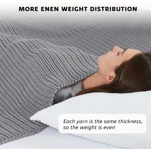 L'AGRATY Knitted Weighted Blanket - 60x80 15lbs Cooling Chunky Knit Heavy Blanket for Adults Braided Crochet Throw Thick Cable Yarn Knit Decorative Blanket No Beads Evenly Weighted Machine Washable