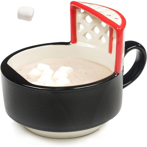 MAX'IS Creations The Hockey Mug with a Net, Sports Hockey Gifts for Boys 8-12 Men Girls Mom Game Gift, Novelty Funny Coffee Mugs, 14oz