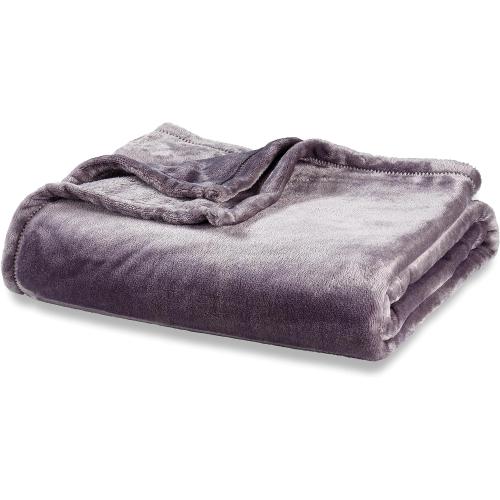 Berkshire Blanket Classic VelvetLoft® Solid Throw Blanket, Lightweight Soft Fuzzy Plush Throw Blanket for Bed and Couch, Grey Heron, 50x60 Inches
