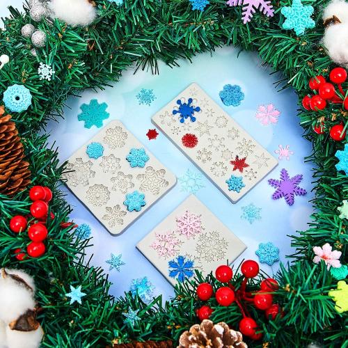 Patelai 6 Pcs 3D Snowflake Silicone Mold Christmas Snowflake Fondant Mold