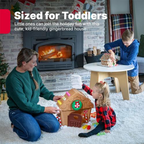 Step2 My First Gingerbread House, Kids Interactive Christmas Holiday Toy, Lights Up and Plays Music, Includes 20 Accessories, For Toddlers 1  Years Old