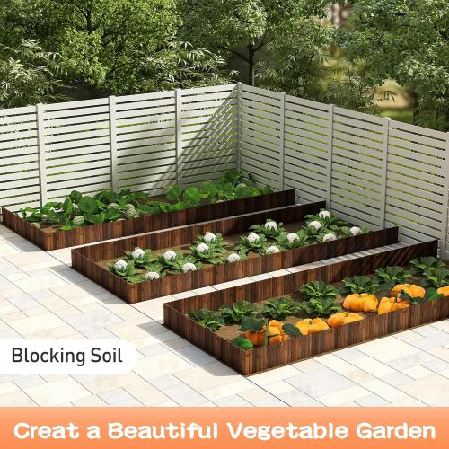 Wooden Garden Fence Wood Garden Edging Border Decorative Landscape Border Edging,Planting Tree Fence Landscape Edging Flower Bed Fences