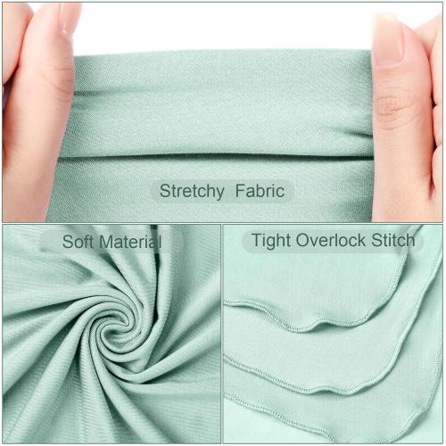 JaGely 2 Pcs Stretchy Baby Swaddle Blankets Set Extra Soft 47 x 47 Baby Newborn Swaddle Blanket and Hat(Green, Apricot)