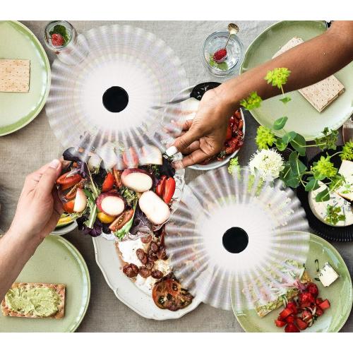 Fly Swatter for Outside/Inside Meal, Picnic, Barbeque, Events - Battery Operated Food Spinning Fan (Black Color, 2pcs)