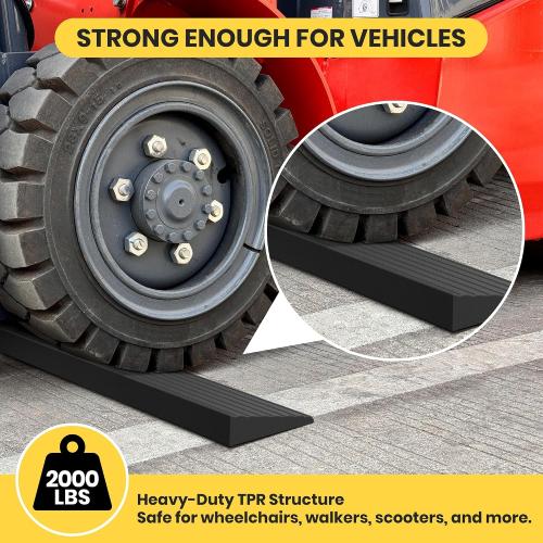 2 Inch Rubber Threshold Ramps for Doorways, 2 PCS