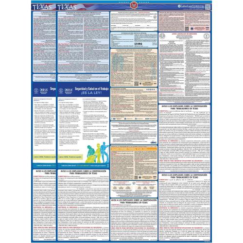 Labor Law Posters Texas 2026, English, Spanish, State Federal Notices | 26 x 39.5, Federal Workplace Notices With OSHA, EEOC, FMLA, Minimum Wage, HR Office, Worksite, Employee Posting Details