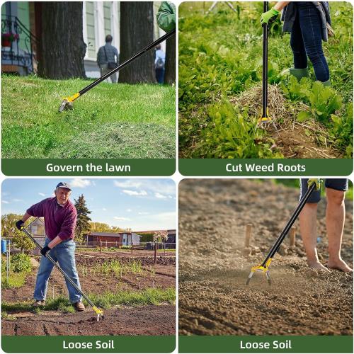 Hoe Garden Tool,Scuffle Garden Hoe for Weeding 30-60 Inch,Long Handle Heavy Duty Adjustable Hula Hoe,Gardening Stainless Steel Loop Stirrup Action Hoe