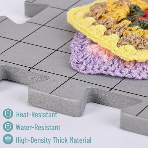 Mr. Pen- Blocking Mats for Knitting & Crochet Projects, 12 x 12, 9 Pack with 150 pcs T-Pins, Gray Aligned Grid Knitting Blocking Mats and Pins, Water & Heat Resistant