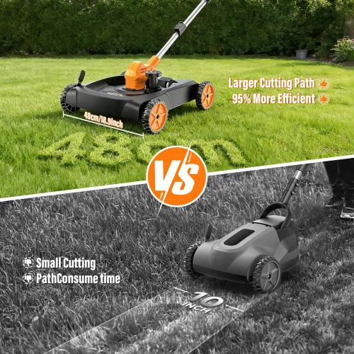 3-in-1 Cordless Lawn Mower, 3000W Brushless String Trimmer & Wheeled Edger Combo Kit, 18.9 Inch, 3 Blades for Lawn Weeds Shrubs, Adjustable Height & Angle Electric Weed Wacker Garden Tools