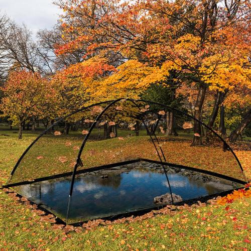 13 x 17 Ft Pond Netting for Koi Ponds - Heavy Duty Dome Net Tent Cover with Zipper, Keep Leaves Herons Out for Outdoor Garden Farm