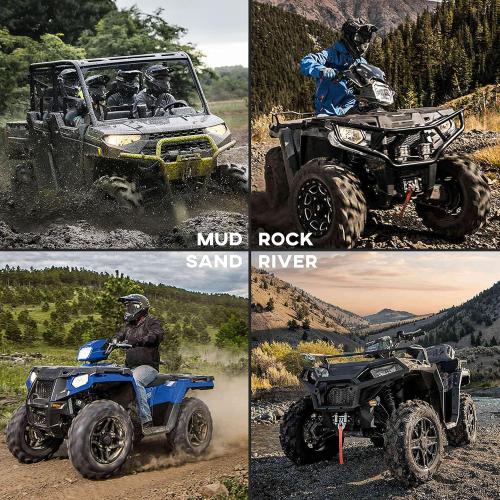 SAUTVS Front & Rear Brush Guard Bumper for Sportsman 450 570 14-20, Heavy-Duty Steel Front Rear Bumper Protector for Polaris Sportsman 450 570 Touring 2014-2020 Accessories, Replace# 2879714, 2879715