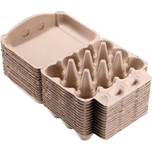 50 PCS Vintage Egg Cartons, Natural Paper Pulp Square Dozen Egg Cartons