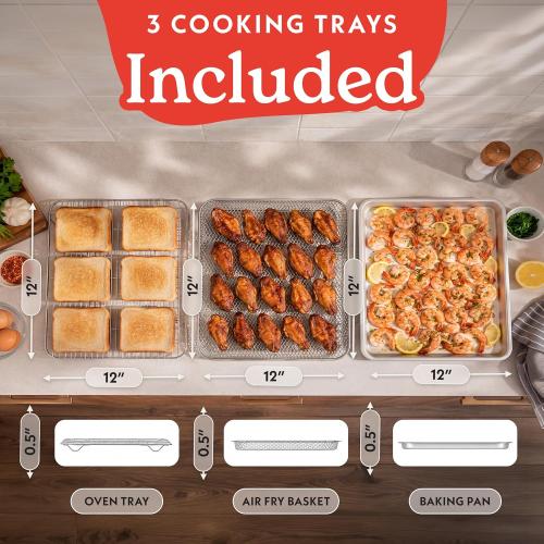 Gourmia Air Fryer French Door Toaster Oven - 6-Slice Capacity, LED Display with 19 Cooking Presets, Stainless Steel‼️needs heavy cleaning‼️
