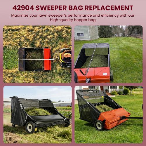 ETZ Upgraded 42904 Lawn Sweeper Hopper Bag for Agri-Fab 44 | Fits 45-0492, 45-0456, 45-0523-DR, Leaf & Grass Catcher, Tow-Behind Component, Heavy-Duty Fabric, UV Resistant, Exact Fit