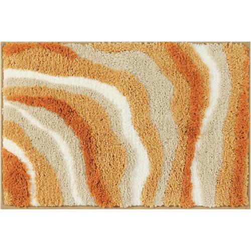 uxcell Abstract Bathroom Rug, Soft Bath Mat Non-Slip Rugs Bath Mat Thickening Bath Rug Water Absorption Art Style Mats Washable Quick Dry Bathroom Floor Mat 16 x 24 Khaki polo