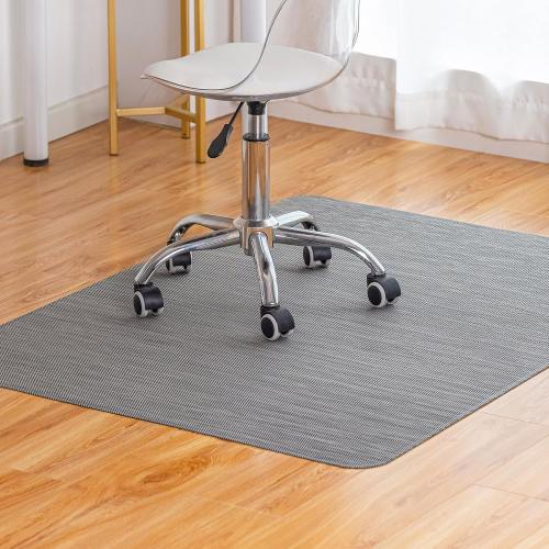 Office Chair Mat for Hardwood Floor Under Desk Computer Rolling Chair Mat for Wood/Tile Floor Non-Slip Heavy Duty Desk Rug PVC Plastic Hard Floor Protector 36 x 48 (Gray)