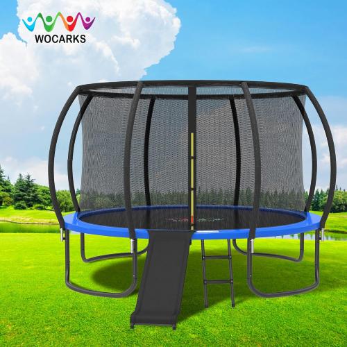 Blue and green up to 14ft Trampoline Pad, 10ft 12ft 14ft Trampoline Replacement Safety Pad, Waterproof and Tear-Resistant Safety Spring Cover Round Frame Pad