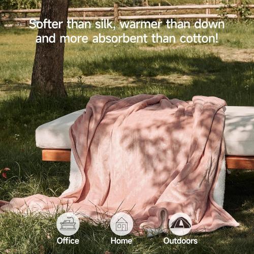 GOTCOZY Heated Blanket - Queen Size Electric Blanket with Dual Controller, 6 Heating Levels & 10 Hour Auto Off, ETL Certified (84x90 Inch Rose Dust)