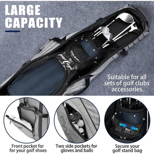 Partage Golf Travel Bag with Wheels, Golf Travel Case for Airlines, 900D Heavy Duty Oxford