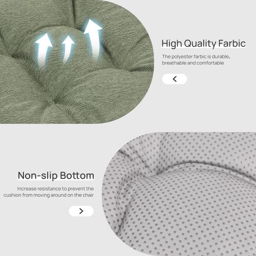 Love's cabin Memory Foam Chair Cushions Set of 4, 15.5x15.5x3.5 Indoor & Outdoor Seat Pads for Dining, Kitchen, Office, Patio Chairs - Green