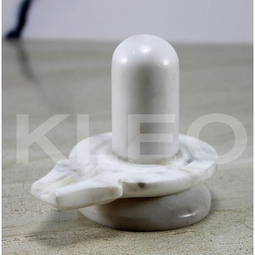 Size 3.5 Color White Marble Stone Shiva Lingam Shiv Ling Idol Murti Statue Baahubali Design Size (3.5 Inches)