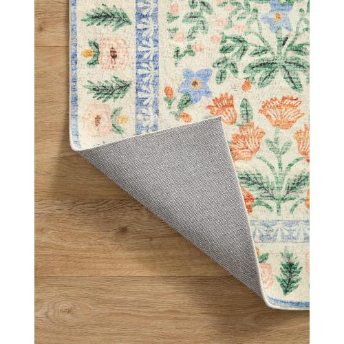 Loloi Rifle Paper Co. Eden Collection EDE-02 Mughal Garden Cream 2'-6 x 9'-6 Runner Rug feat. CloudPile™