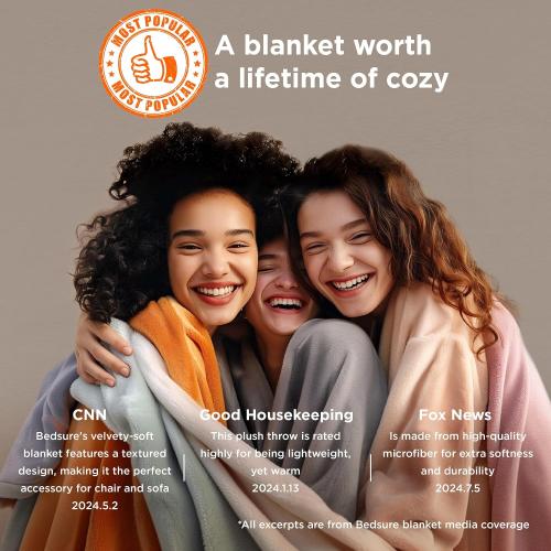 Bedsure Fleece Throw Blanket for Couch Grey - Lightweight Plush Fuzzy Cozy Soft Blankets and Throws for Sofa, 50x60 inches