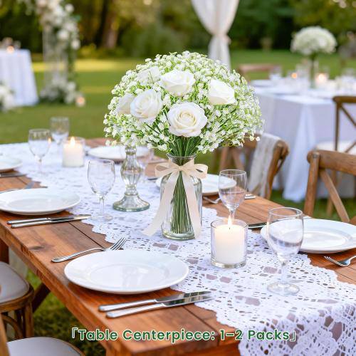 24Pcs Babys Breath Artificial Flowers Bulk, 11in Stems for Vase DIY Decor
